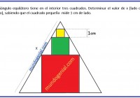 Si un triángulo equilátero tiene en el interior tres cuadrados. ...