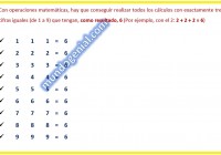 operaciones matemáticas con tres cifras iguales del 1 al 9 el resultado será 6