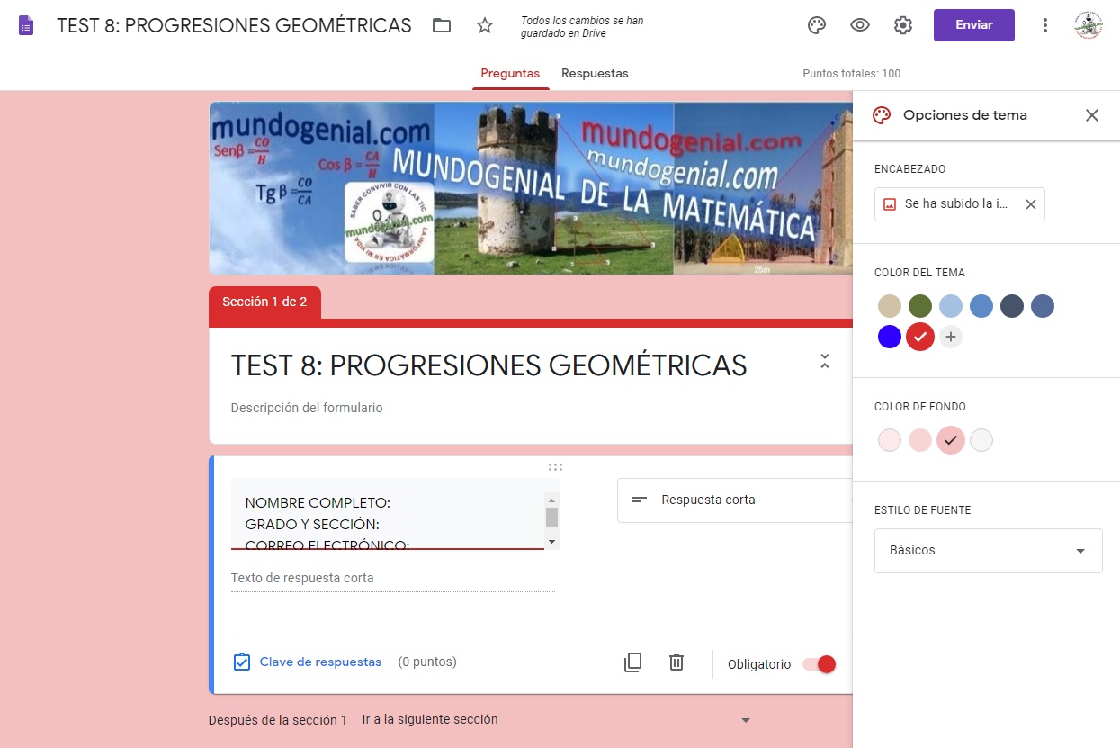 TEST 8: PROGRESIONES GEOMÉTRICAS – Mundo Genial de la Matemática