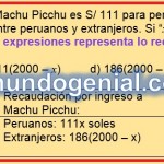 el costo del boleto de ingreso Machu Picchu...